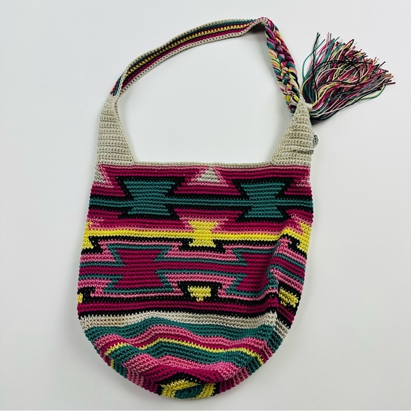 The Sak Hand Crocheted Colorful Southwestern Print Purse - Picture 4 of 11